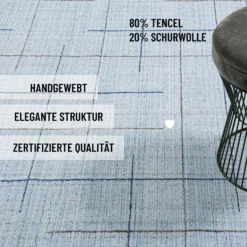 Kurzflor Teppich Licht Blau