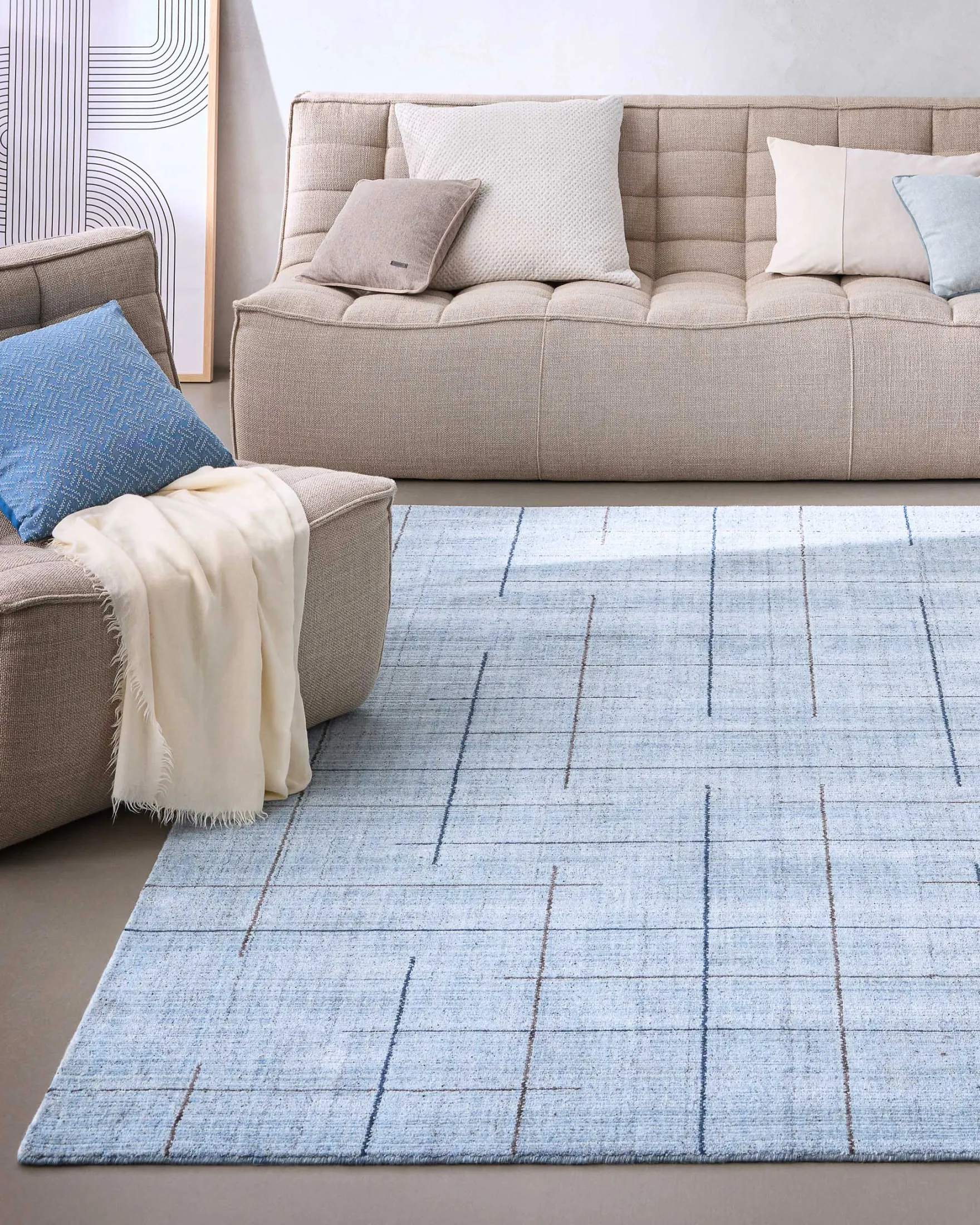 Kurzflor Teppich Licht Blau "Milly" WECONhome