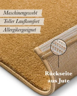 Kurzflorteppich Ocker Gelb
