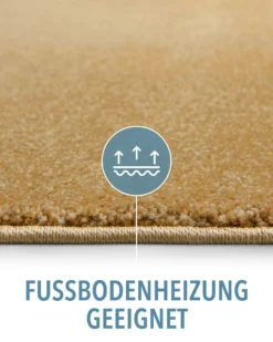 Kurzflorteppich Ocker Gelb