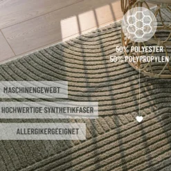 Kurzflorteppich Oliv Grün 