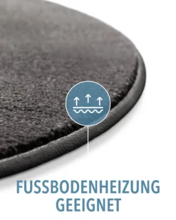 Kurzflorteppich Rund Anthrazit Grau
