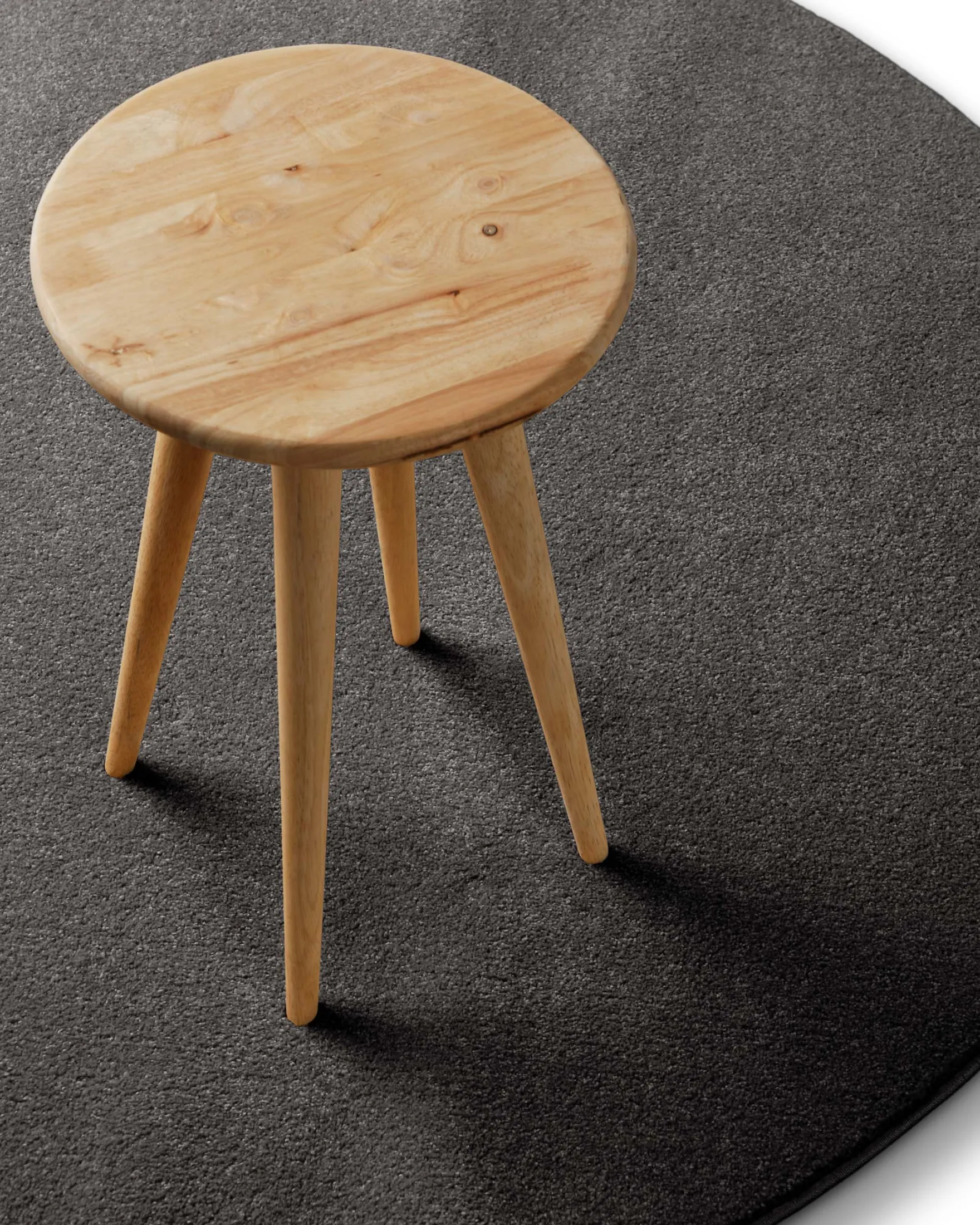Kurzflorteppich Rund Anthrazit grau "Freja" WECONhome Basics