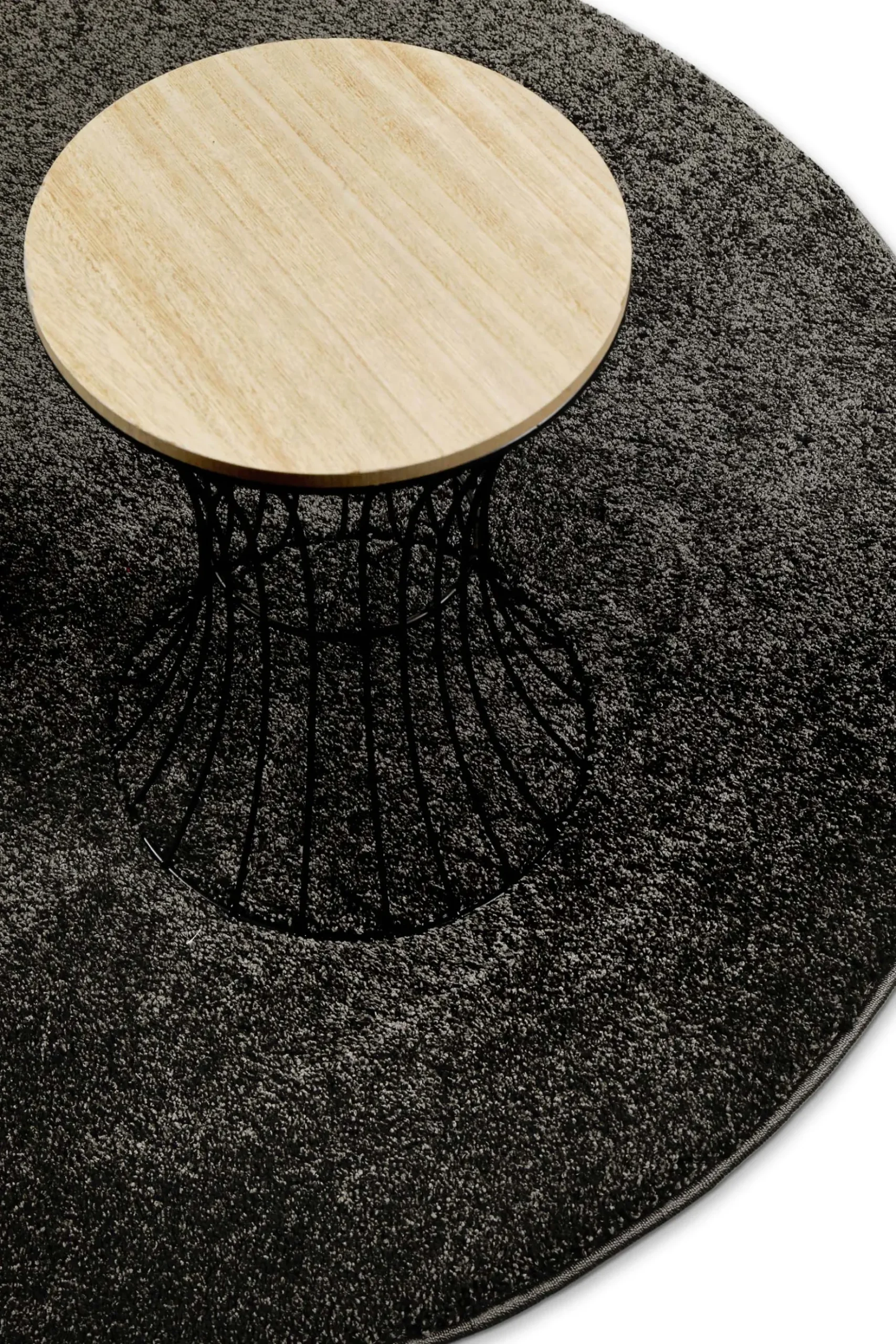 Kurzflorteppich Rund Anthrazit "Nova" WECONhome Basics