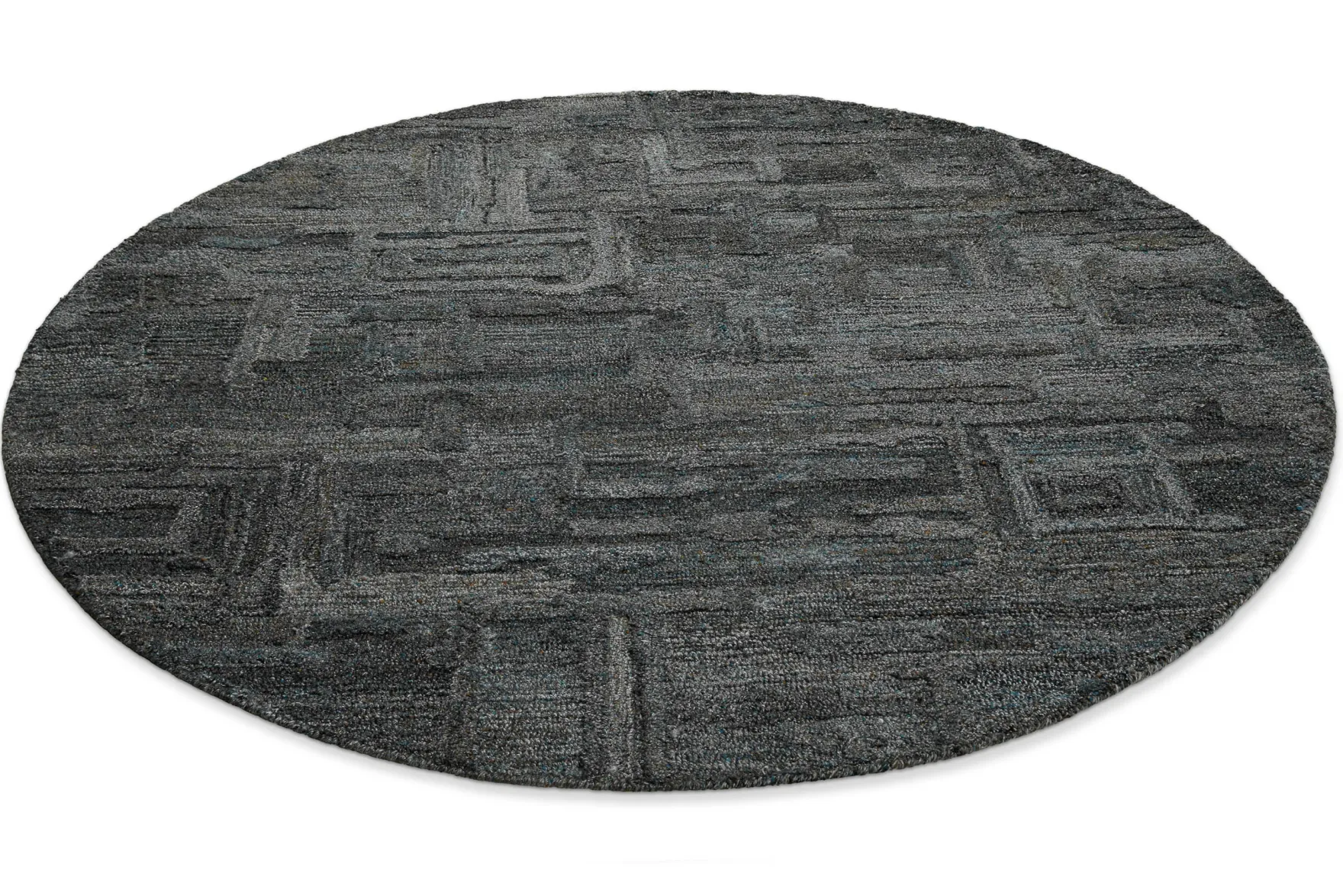 Kurzflor Teppich Rund Blau Grau "Hamptons FORTYTWO" WECONhome