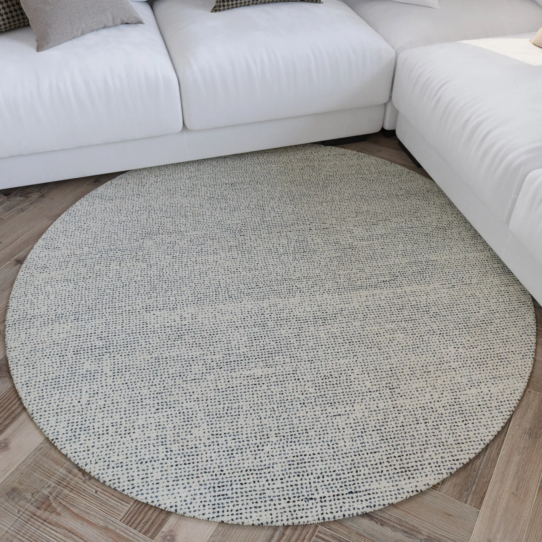 Kurzflor Teppich Rund Blau "Hamptons THIRTYTWO" WECONhome