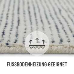 Kurzflor Teppich Rund Blau