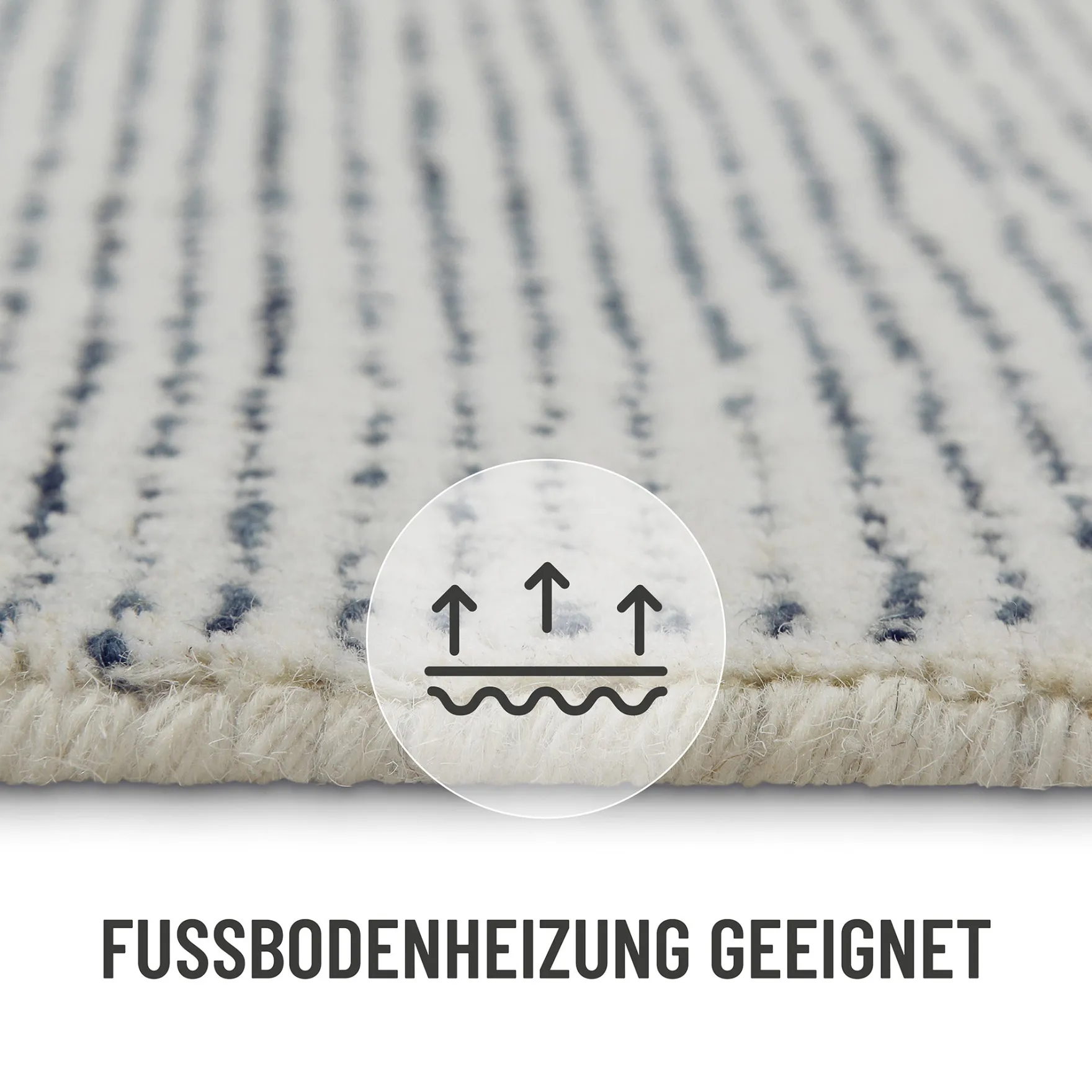 Kurzflor Teppich Rund Blau "Hamptons THIRTYTWO" WECONhome