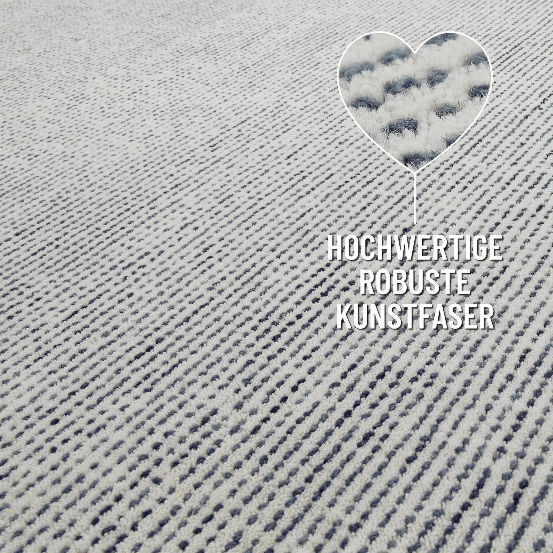 Kurzflor Teppich Rund Blau "Hamptons THIRTYTWO" WECONhome