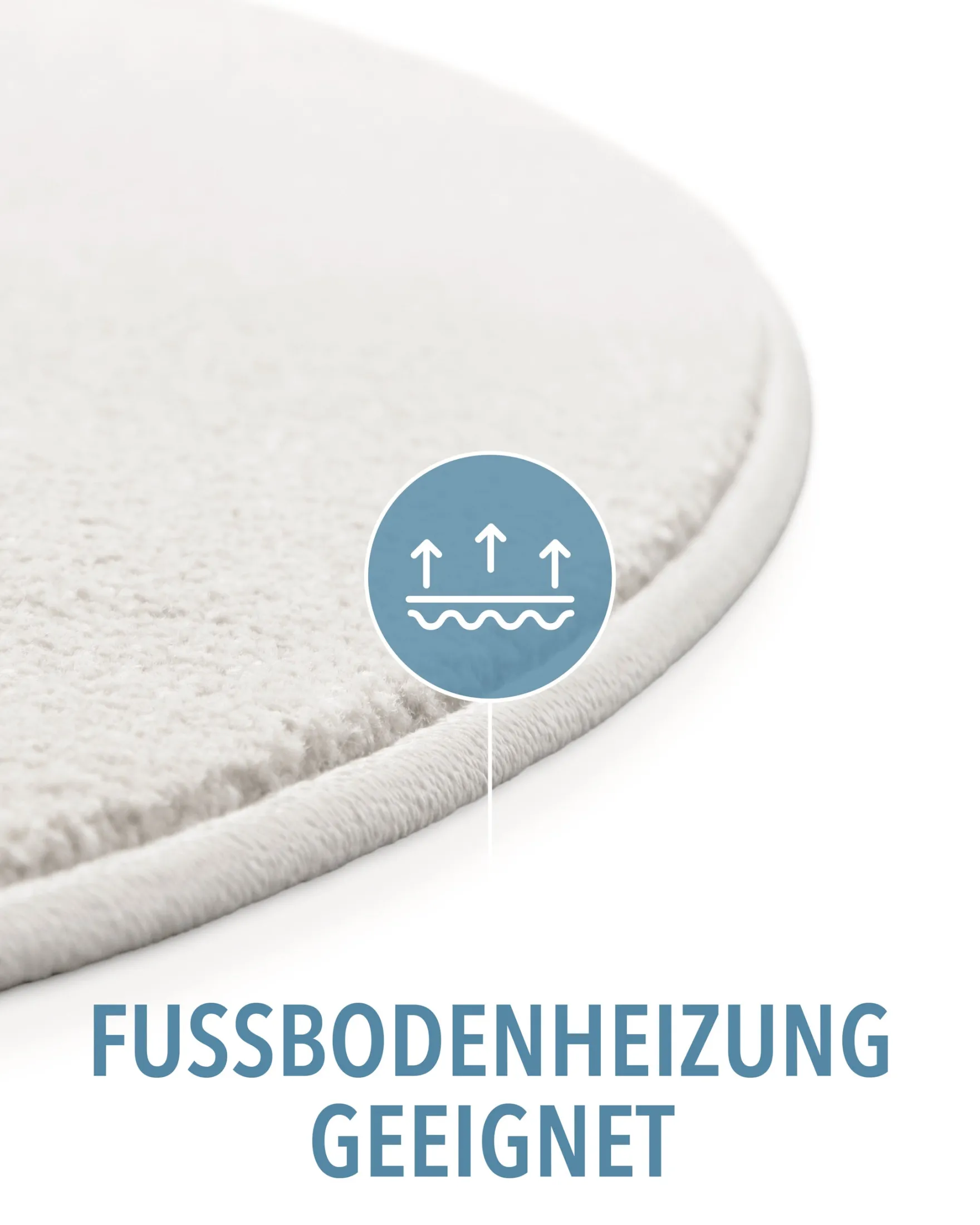 Kurzflorteppich Rund Creme Weiß "Montepulciano" Homie Living
