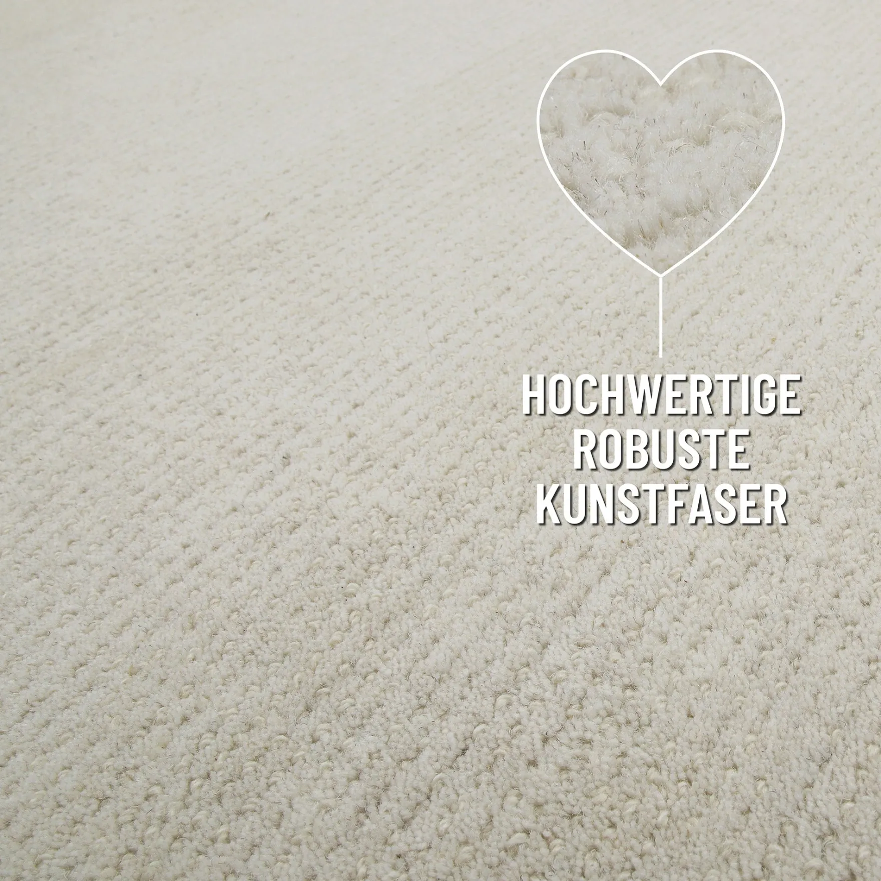 Kurzflor Teppich Rund Creme Weiß "Hamptons THIRTYTWO" WECONhome