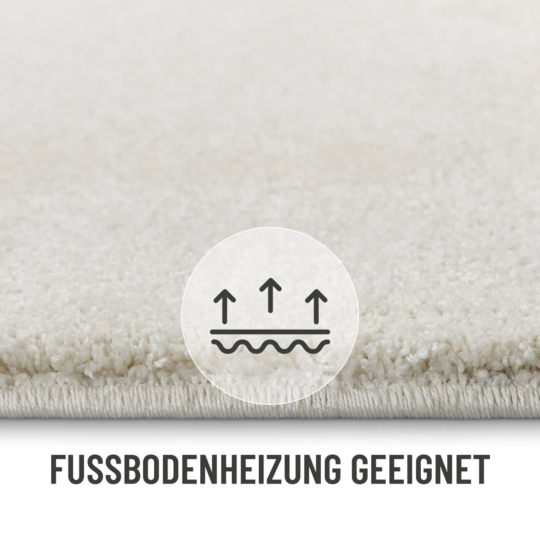 Kurzflorteppich Rund Creme Weiß "Manta" Homie Living