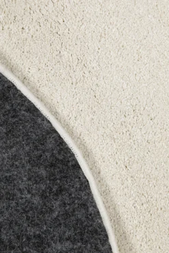 Kurzflorteppich Rund Creme Weiß