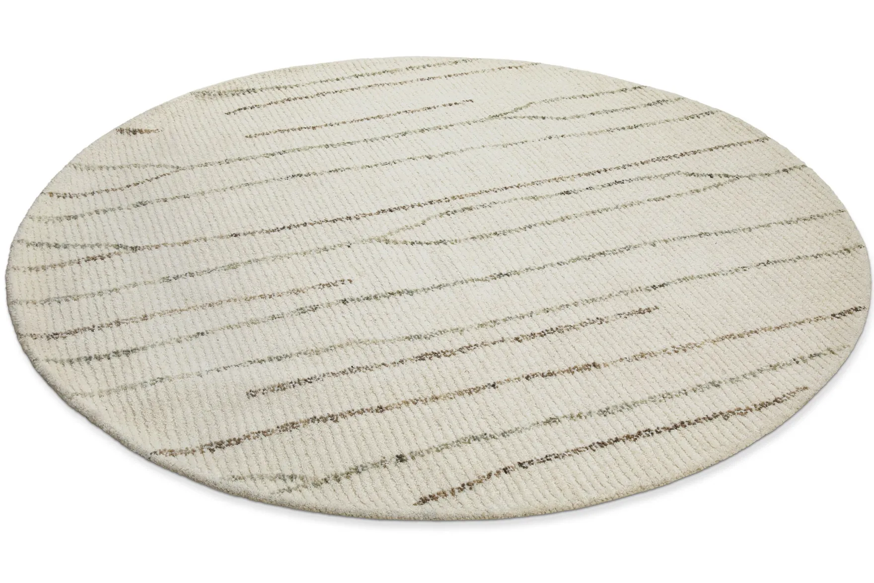 Kurzflor Teppich Rund Creme Weiß "Hamptons THIRTYNINE" WECONhome