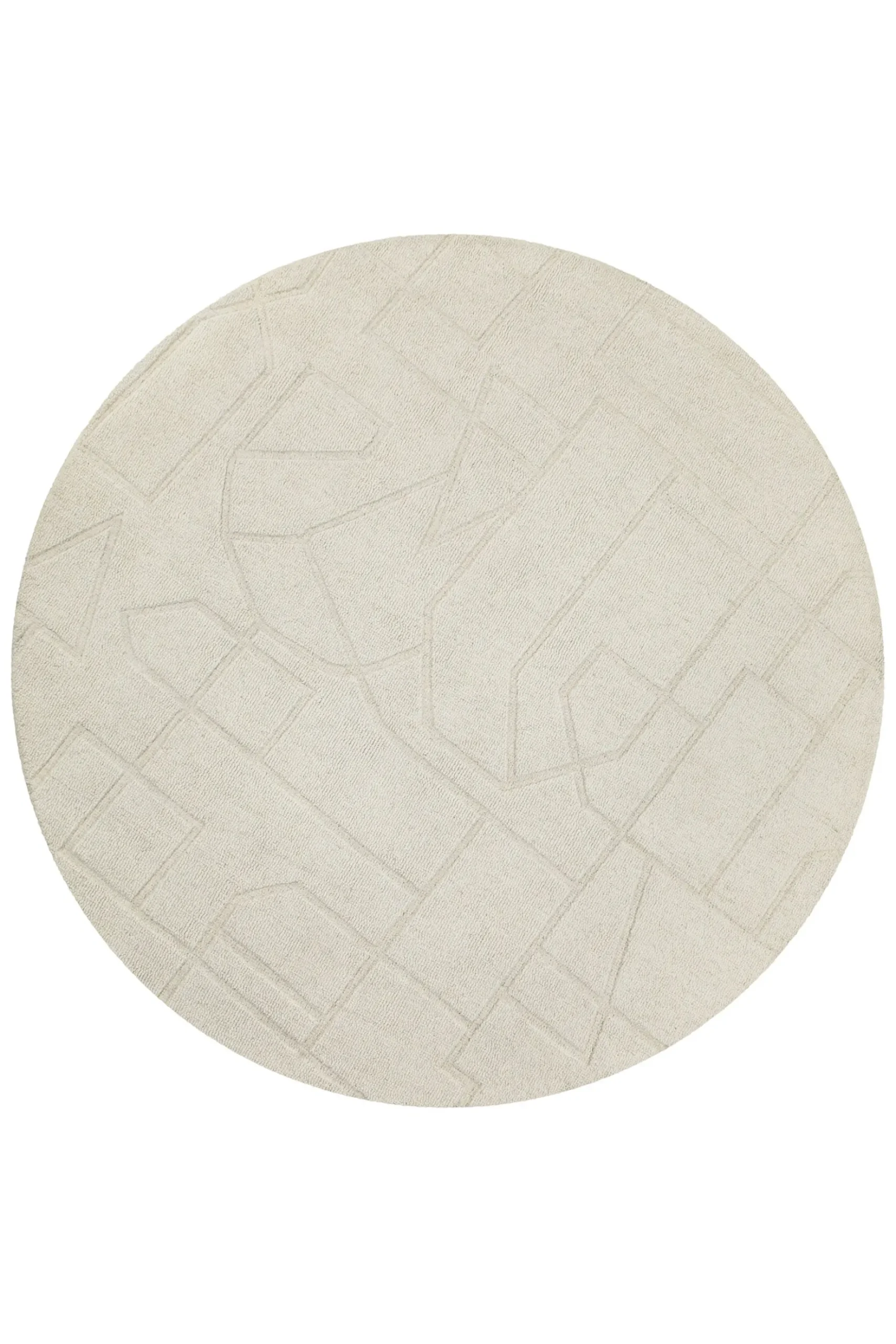 Kurzflor Teppich Rund Creme Weiß "Hamptons TWENTYEIGHT" WECONhome