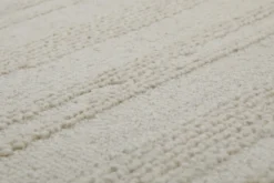 Kurzflor Teppich Rund Creme Weiß