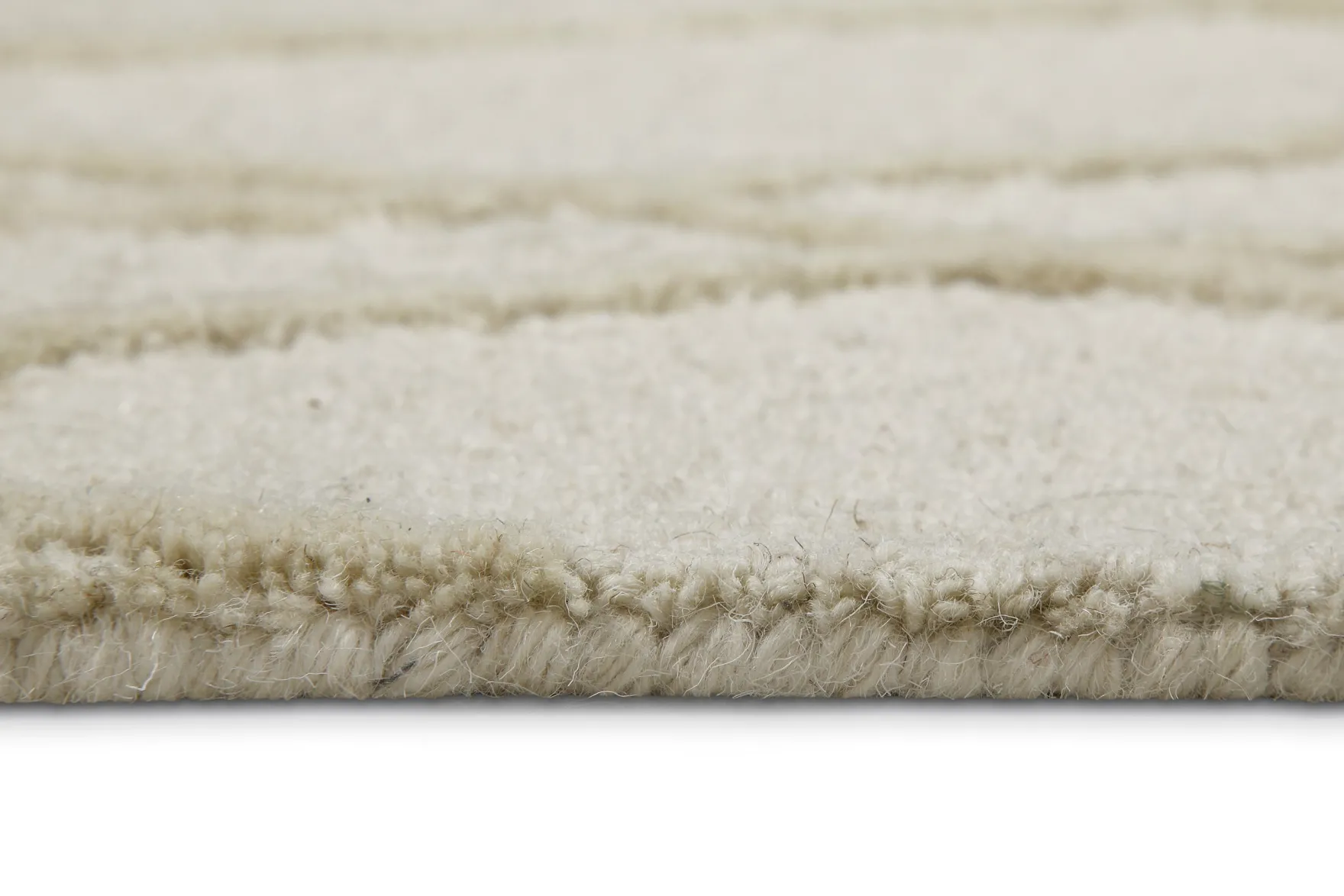 Kurzflor Teppich Rund Creme Weiß aus Schurwolle "Hamptons TWENTYTHREE" WECONhome
