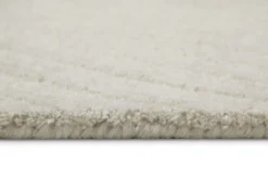 Kurzflor Teppich Rund Creme Weiß aus Schurwolle