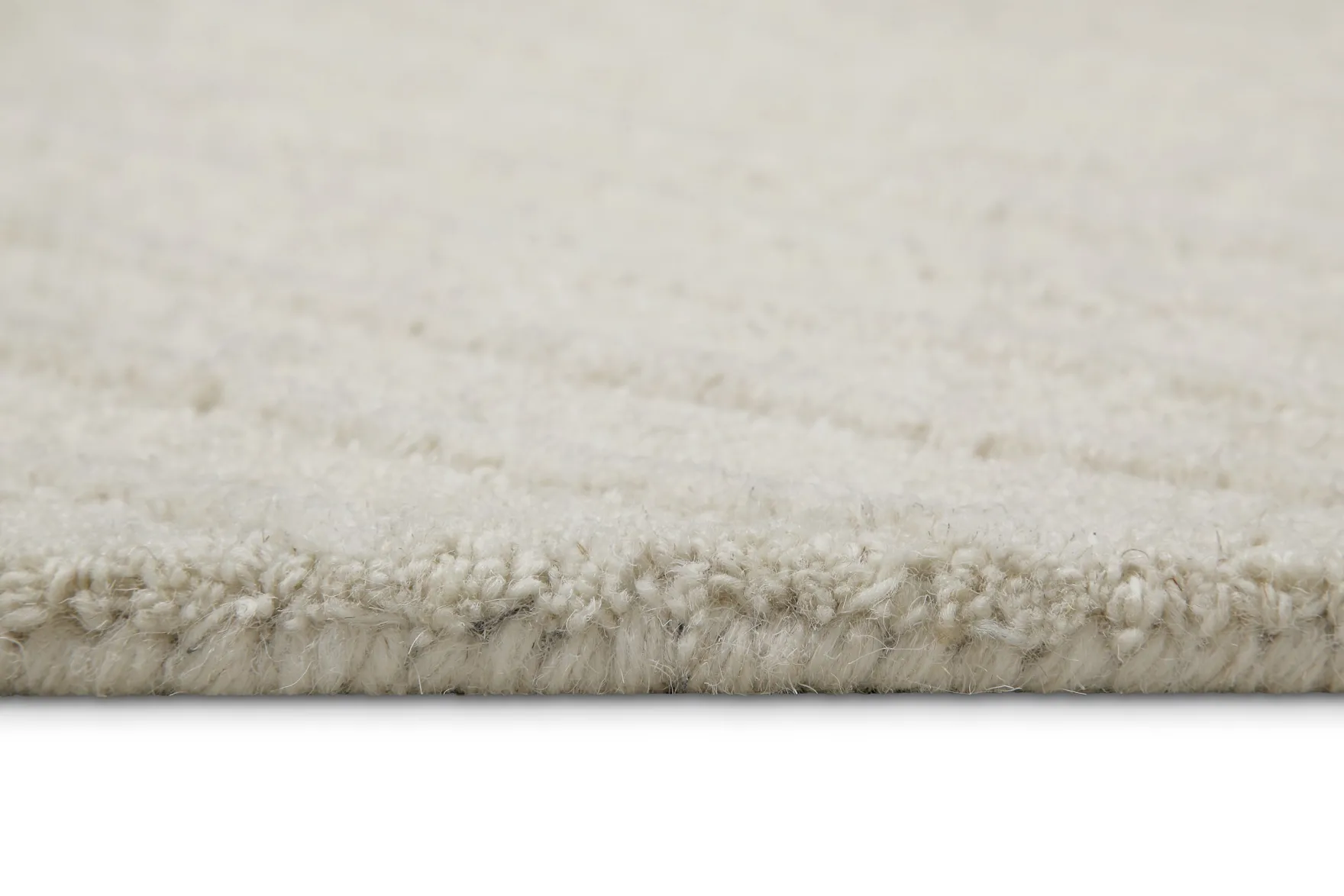Kurzflor Teppich Rund Creme Weiß aus Schurwolle "Hamptons NINETEEN" WECONhome