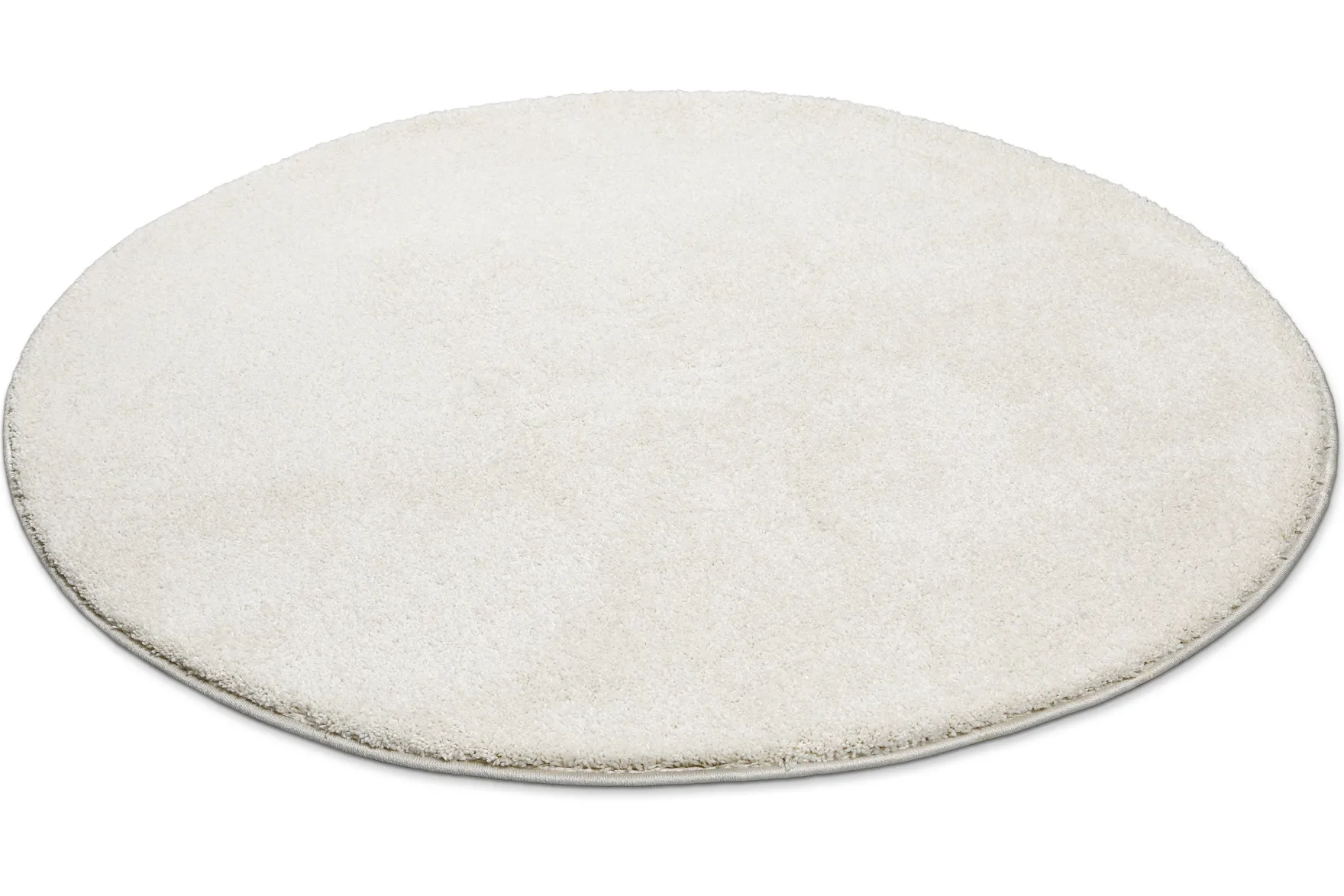 Kurzflorteppich Rund Creme Weiß "Wogh" WECONhome