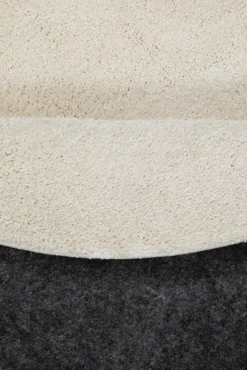 Kurzflorteppich Rund Creme Weiß
