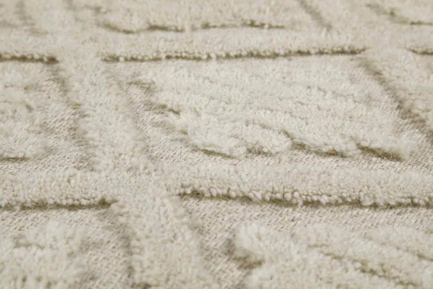 Kurzflor Teppich Rund Creme Weiß aus Schurwolle "Hamptons SEVENTEEN" WECONhome