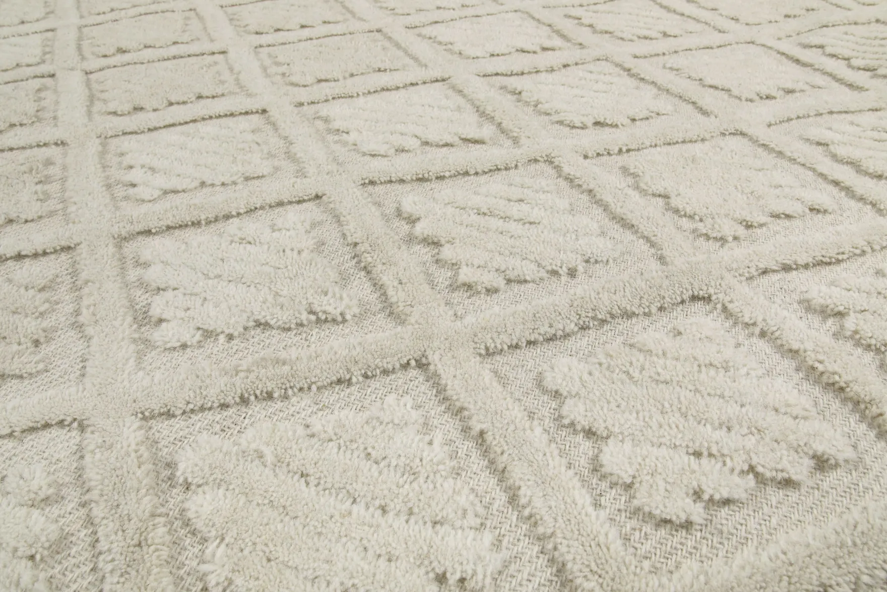 Kurzflor Teppich Rund Creme Weiß aus Schurwolle "Hamptons SEVENTEEN" WECONhome