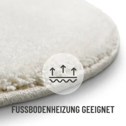 Kurzflorteppich Rund Creme Weiß