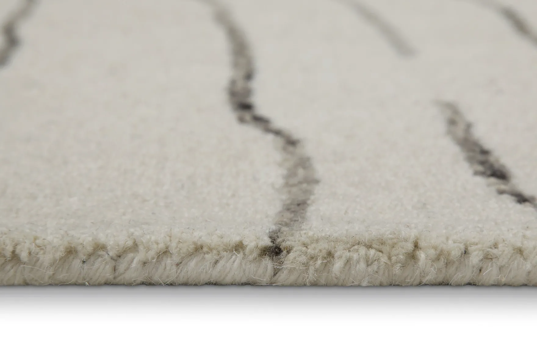 Kurzflor Teppich Rund Creme Weiß aus Schurwolle "Hamptons ELEVEN" WECONhome