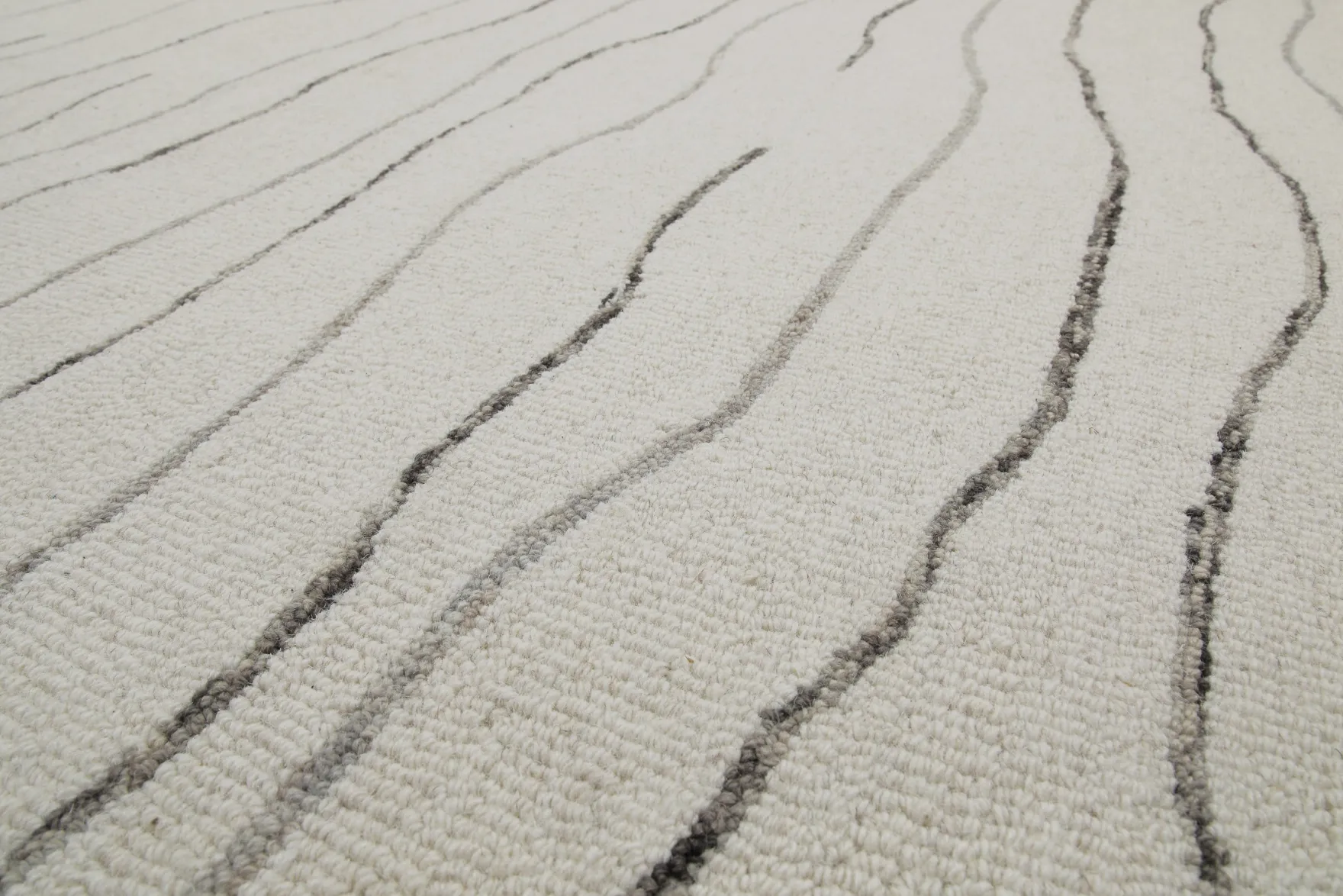 Kurzflor Teppich Rund Creme Weiß aus Schurwolle "Hamptons ELEVEN" WECONhome