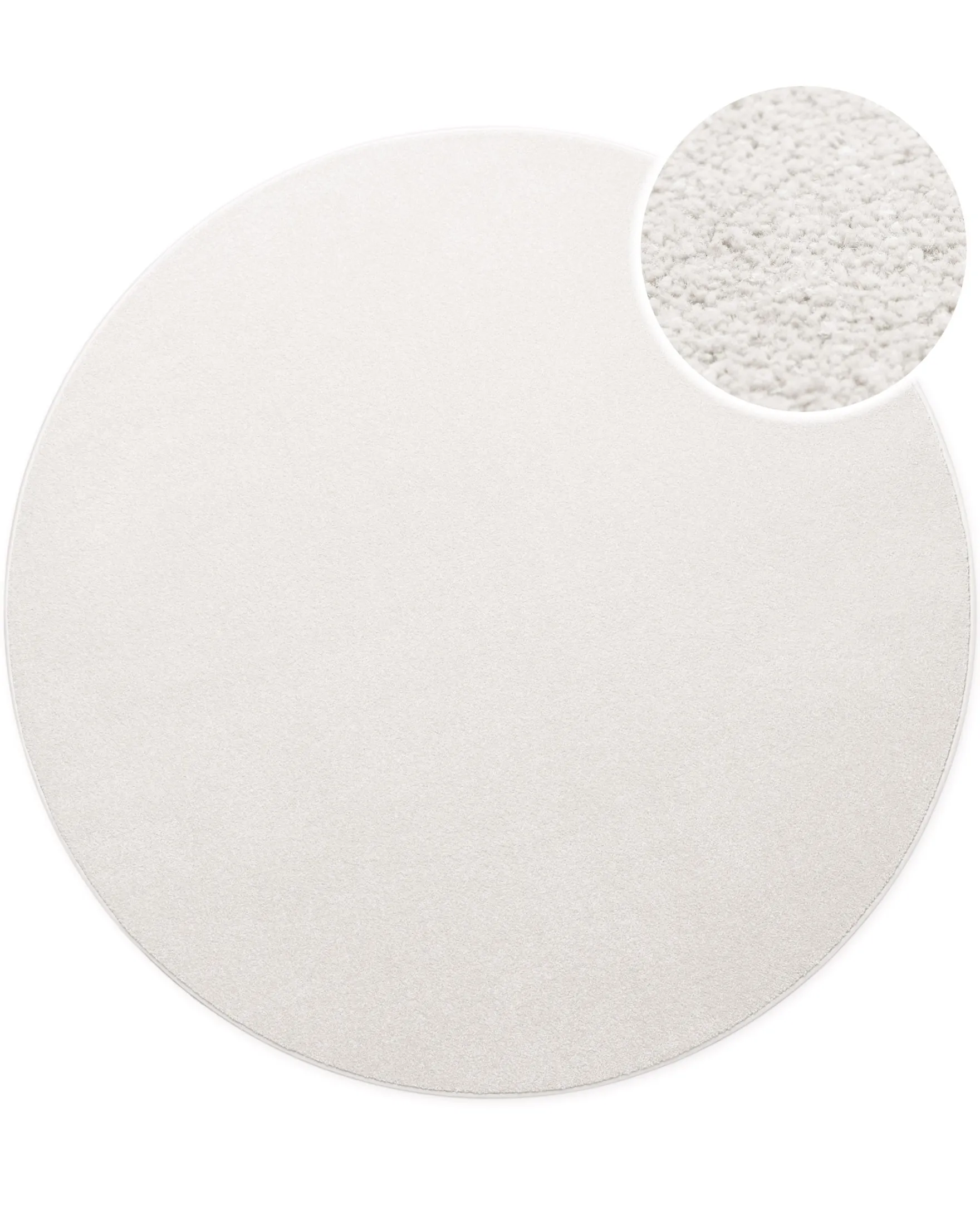 Kurzflorteppich Rund Creme Weiß "Freja" WECONhome Basics