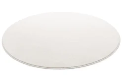 Kurzflorteppich Rund Creme Weiß