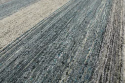 Kurzflor Teppich Rund Grau Blau meliert