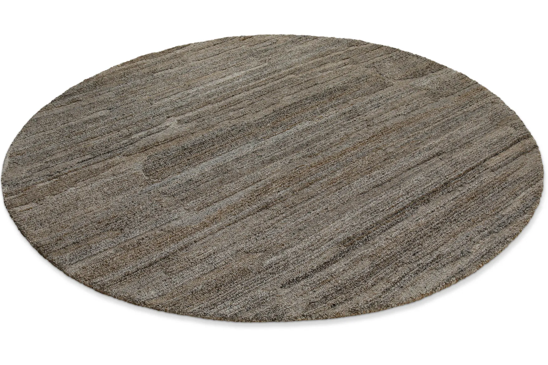 Kurzflor Teppich Rund Grau Braun meliert "Hamptons EIGHTEEN" WECONhome