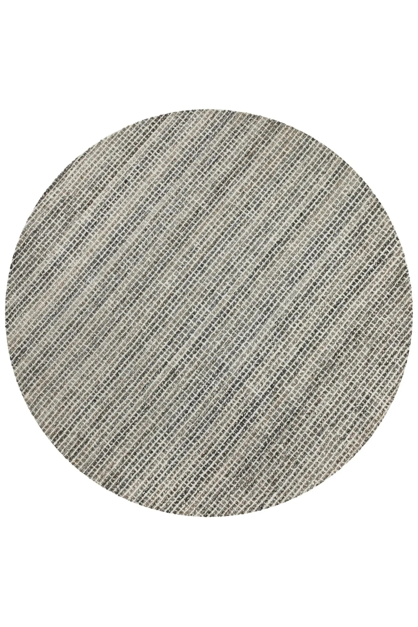 Kurzflor Teppich Rund Grau Braun meliert "Hamptons FOURTEEN" WECONhome