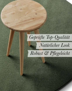 Kurzflorteppich Rund Laub Grün