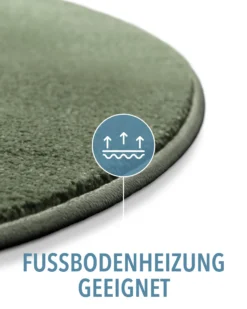 Kurzflorteppich Rund Laub Grün 