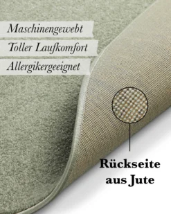 Kurzflorteppich Rund Licht Grün