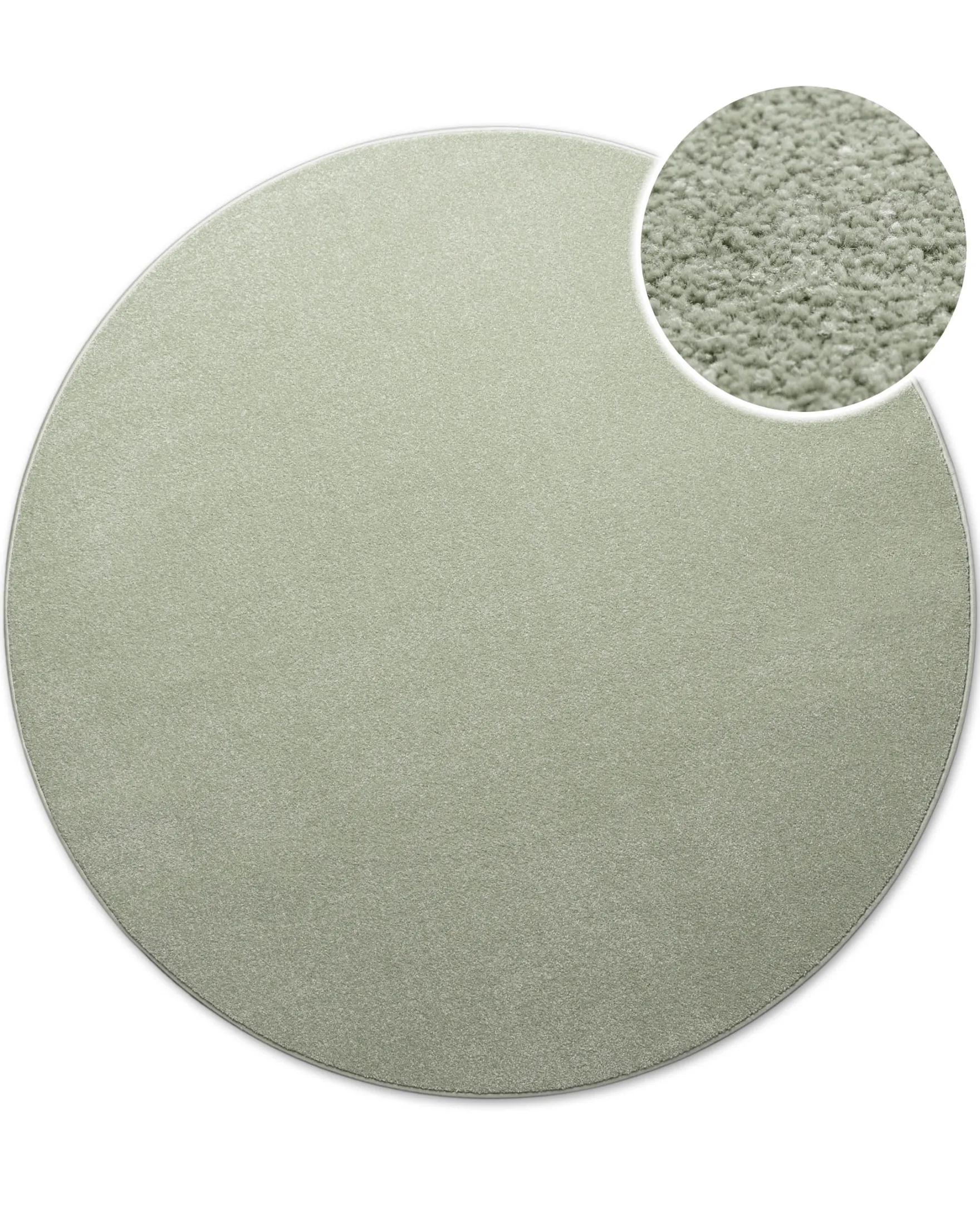 Kurzflorteppich Rund Licht Grün "Freja" WECONhome Basics