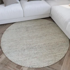 Kurzflor Teppich Rund Multi Pastell