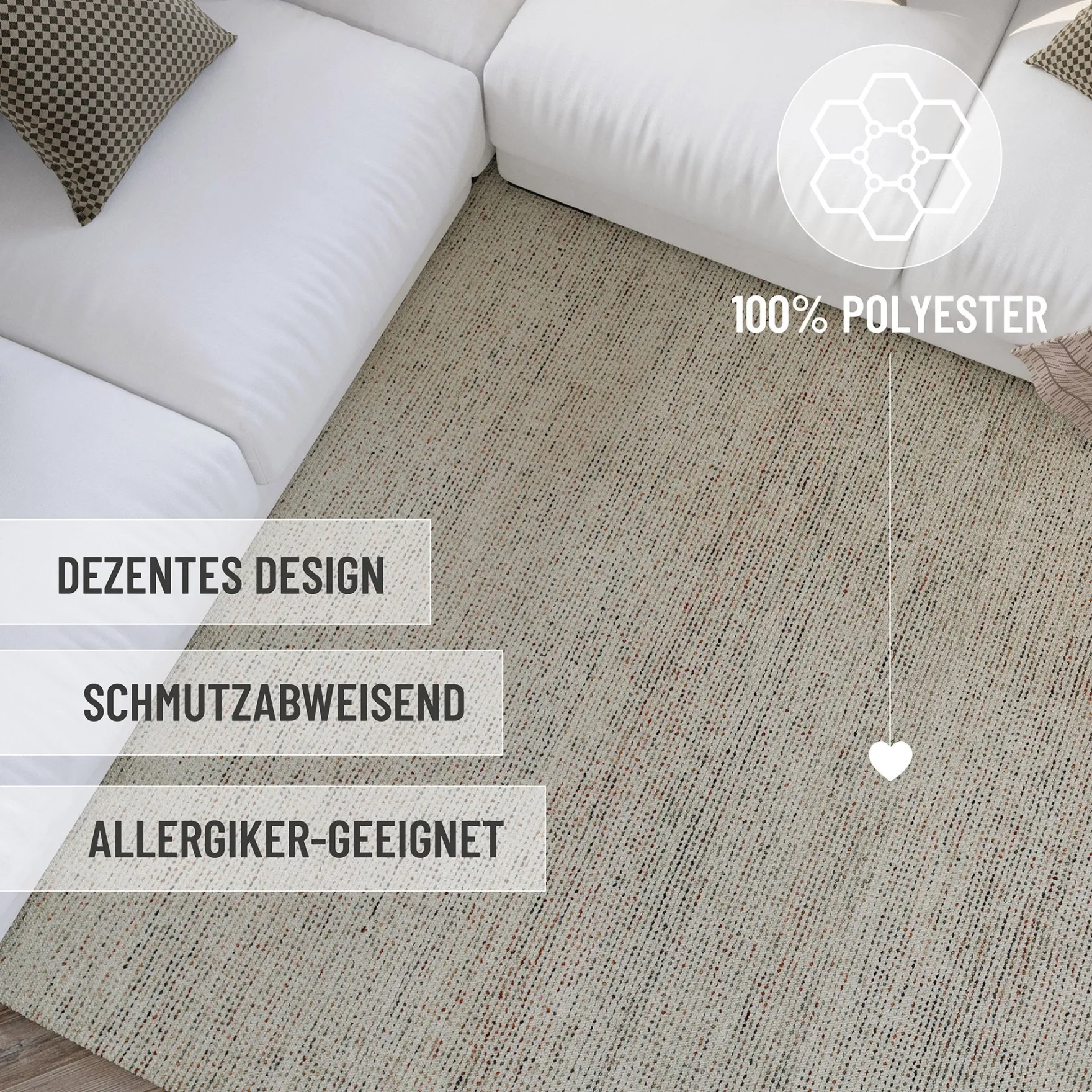Kurzflor Teppich Rund Multi Pastell "Hamptons THIRTYTWO" WECONhome