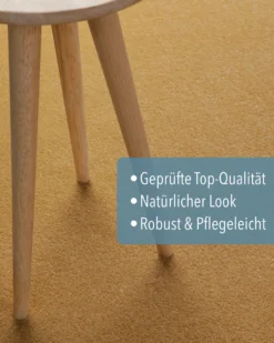 Kurzflorteppich Rund Ocker Gelb
