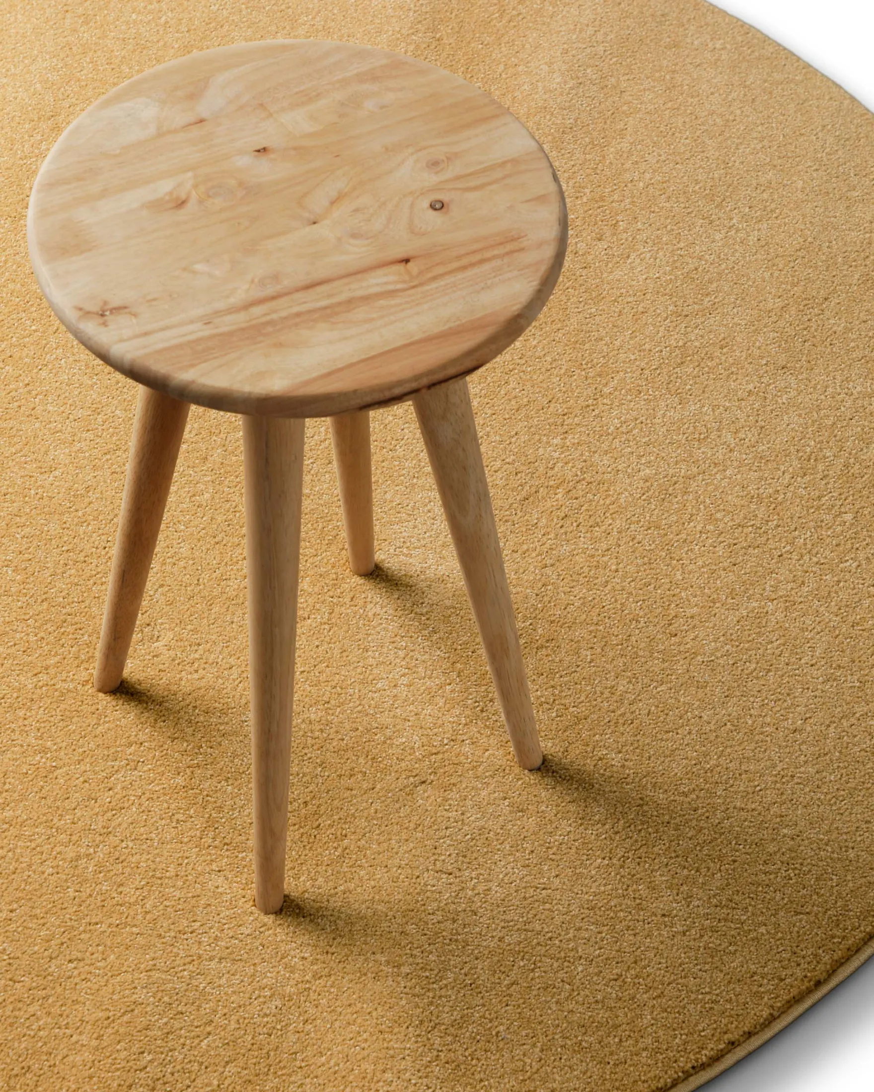 Kurzflorteppich Rund Ocker Gelb "Freja" WECONhome Basics