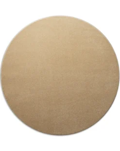 Kurzflorteppich Rund Sand Beige