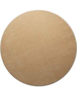 Kurzflorteppich Rund Sand Beige