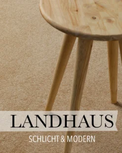 Kurzflorteppich Rund Sand Beige