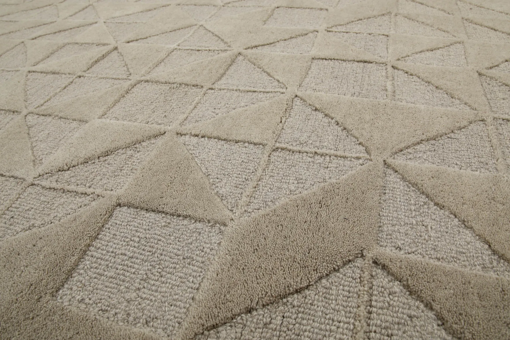 Kurzflor Teppich Rund Sand Beige aus Schurwolle "Hamptons THIRTYSEVEN" WECONhome