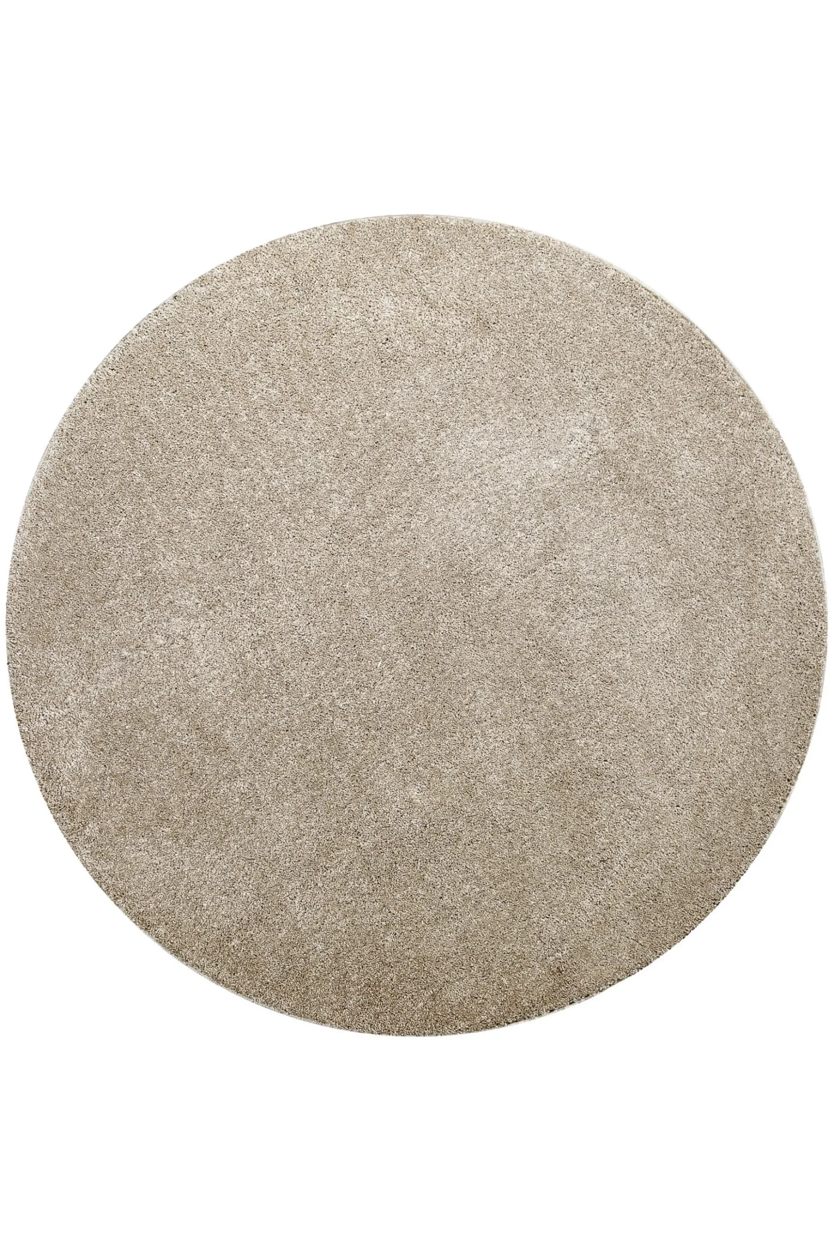 Kurzflorteppich Rund Sand Beige "Manta" Homie Living