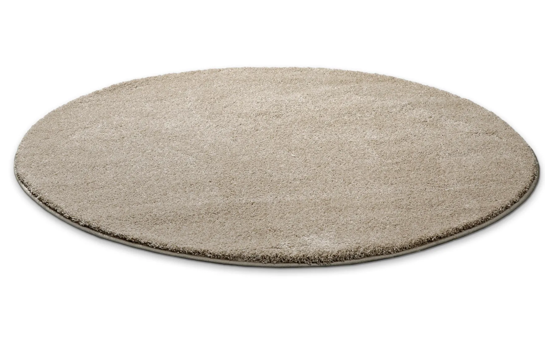 Kurzflorteppich Rund Sand Beige "Manta" Homie Living