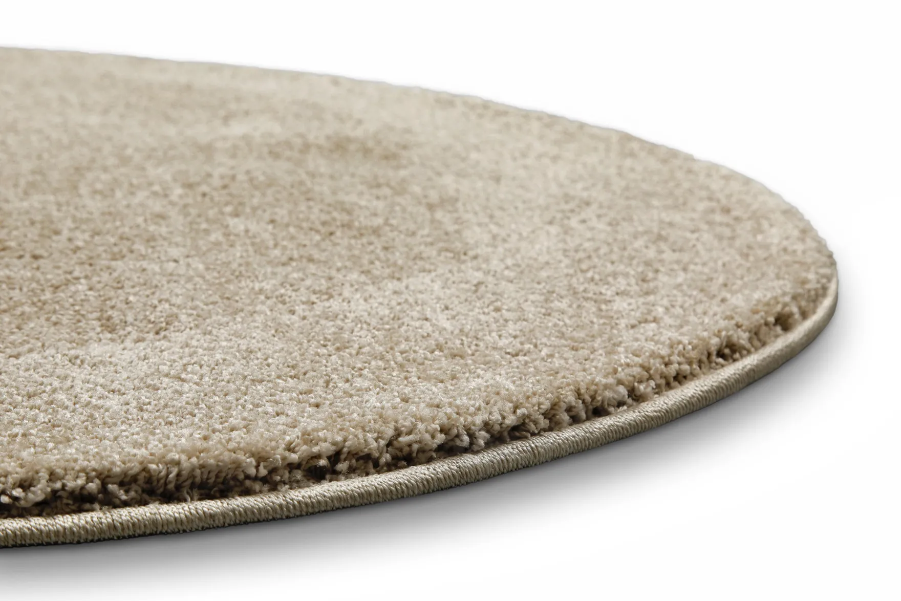 Kurzflorteppich Rund Sand Beige "Manta" Homie Living